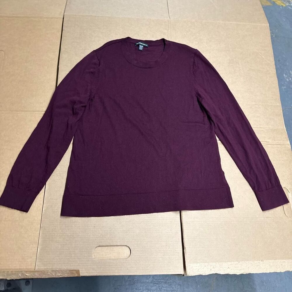 Katherine Barclay Merino Wool Sweater Plum Purple Crewneck XXL